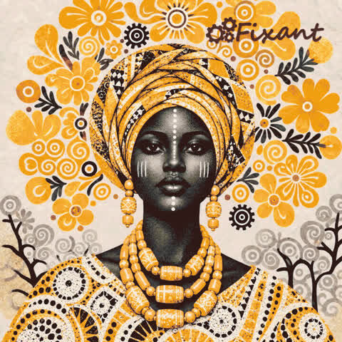 Lori Sloan post art: Happy weekend, Yoruba culture influence